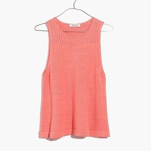NWT Madewell Swingy “Sunsetter” Sweater Tank Top in Coral, Size XS